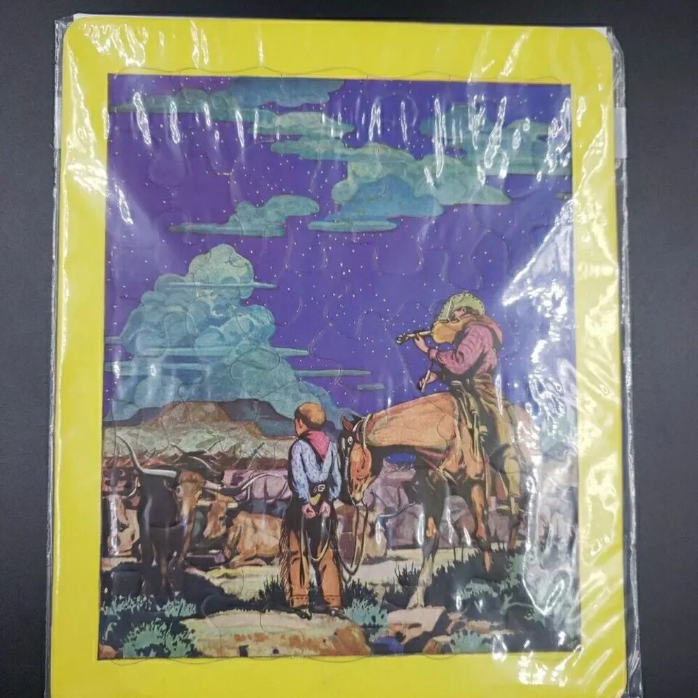 Vintage Jigsaw Picture Puzzle LOT of 8 Childrens 1940s Southwestern Nostalgia